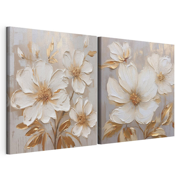 Une illustration florale élégante qui s'intègre à tous les intérieurs Impression sur toile modulaire Une illustration florale élégante qui s'intègre à tous les intérieurs