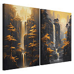 Impression sur toile modulaire Cascade dans la montagne