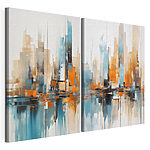 Impression sur toile modulaire Peinture représentant une ville