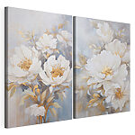 Impression sur toile modulaire Peinture représentant des fleurs blanches