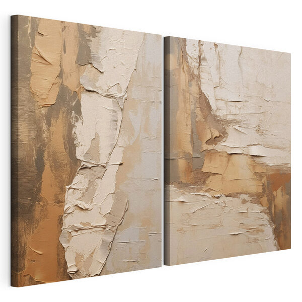 Impression sur toile modulaire Textures abstraites aux teintes chaudes