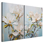 Impression sur toile modulaire Peinture représentant des fleurs blanches