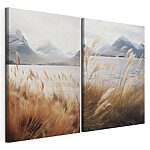 Impression sur toile modulaire Les montagnes sereines se reflètent dans l'eau calme