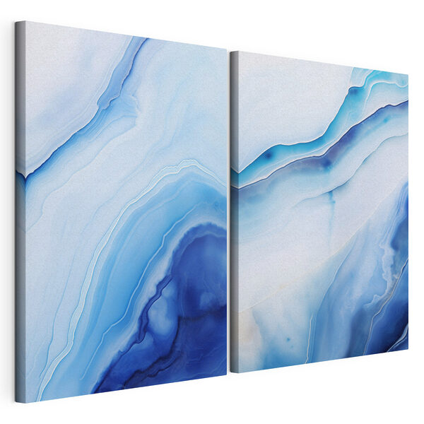 Des nuances fluides de tons bleus apaisants Impression sur toile modulaire Des nuances fluides de tons bleus apaisants