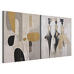 Impression sur toile modulaire Deux tableaux représentant des personnages dans des poses différentes
