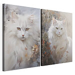 Impression sur toile modulaire Chat blanc aux yeux jaunes