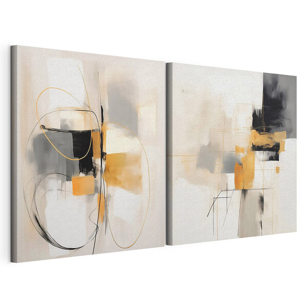 Deux tableaux de couleurs différentes Impression sur toile modulaire Deux tableaux de couleurs différentes