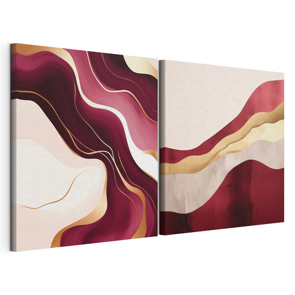 Des couleurs qui ondulent en vagues harmonieuses Impression sur toile modulaire Des couleurs qui ondulent en vagues harmonieuses