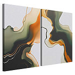 Impression sur toile modulaire - Flux abstrait de couleurs et de formes