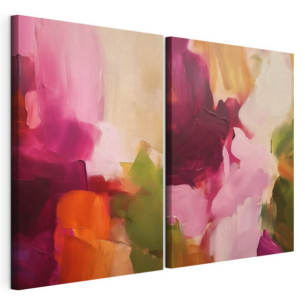 Impression sur toile modulaire Des couleurs vives dans une harmonie abstraite