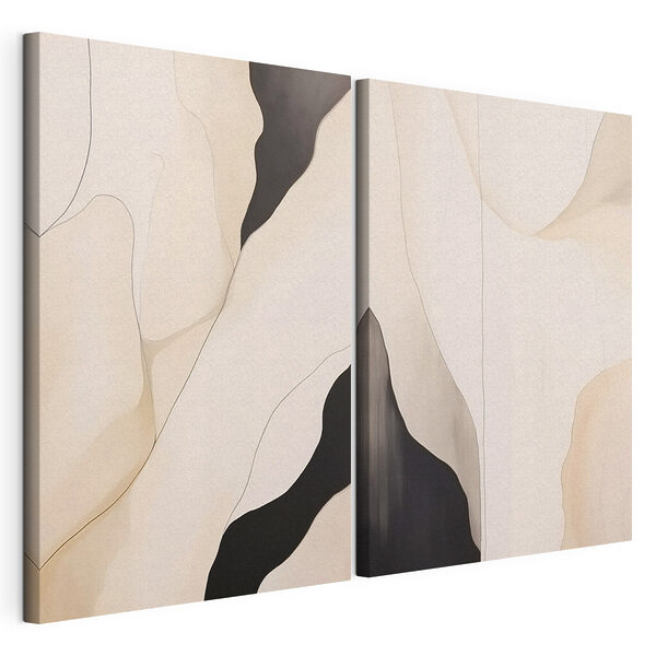 Formes abstraites dans des tons discrets Impression sur toile modulaire Formes abstraites dans des tons discrets
