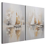 Impression sur toile modulaire Peinture représentant un voilier sur l'eau
