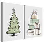 Impression sur toile modulaire Sapin de Noël et cadeaux