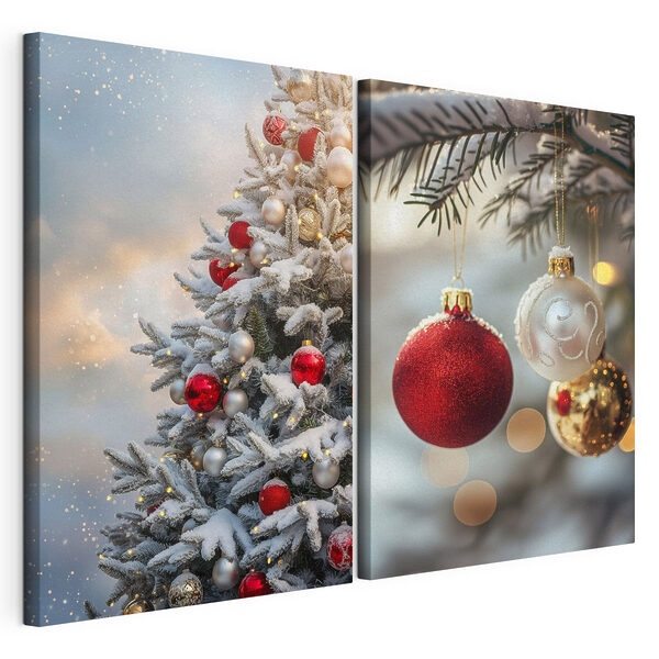 Les décorations de Noël apportent la joie des fêtes Impression sur toile modulaire Les décorations de Noël apportent la joie des fêtes