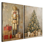 Impression sur toile modulaire Casse-Noisette et un sapin de Noël