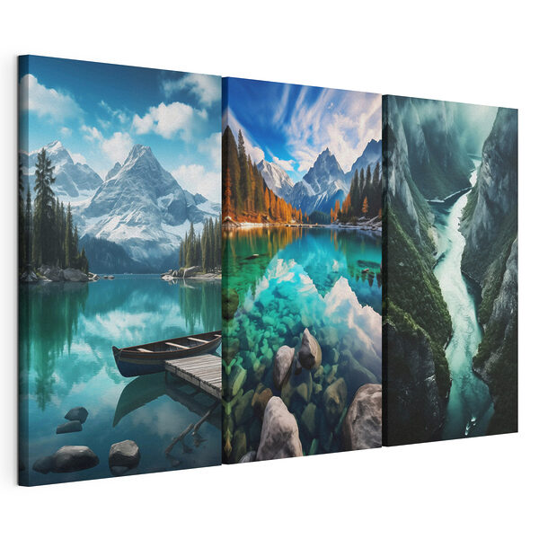 Impression sur toile modulaire Collage de différents paysages