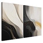 Impression sur toile modulaire Illustration en noir et blanc