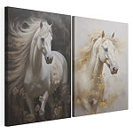 Impression sur toile modulaire Tableau représentant un cheval blanc