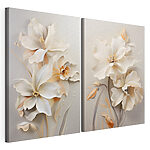 Impression sur toile modulaire Des fleurs délicates aux teintes subtiles