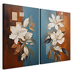 Impression sur toile modulaire Peinture représentant des fleurs blanches