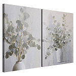 Impression sur toile modulaire Peinture représentant une plante dans un vase