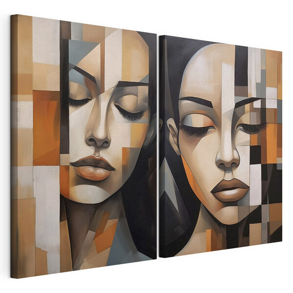 Deux tableaux représentant une femme Impression sur toile modulaire Deux tableaux représentant une femme
