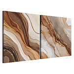 Impression sur toile modulaire Des tons terreux fluides en harmonie