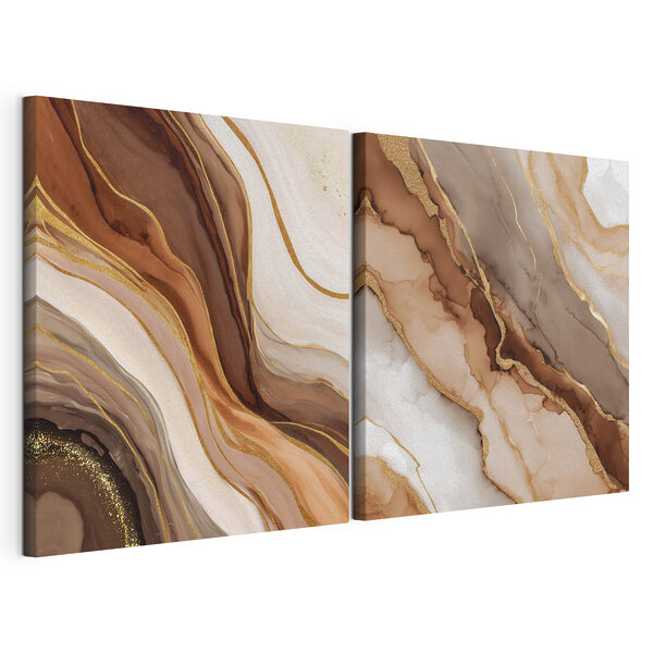 Impression sur toile modulaire Des tons terreux fluides en harmonie