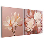 Impression sur toile modulaire Des fleurs délicates aux teintes douces