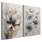 Impression sur toile modulaire Motif floral élégant aux teintes douces