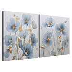 Impression sur toile modulaire Peinture représentant des fleurs sur un fond blanc