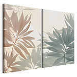 Impression sur toile modulaire Des feuilles délicates aux teintes douces