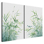 Impression sur toile modulaire Libellule posée sur une plante