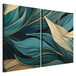 Impression sur toile modulaire Des feuilles luxuriantes aux teintes éclatantes