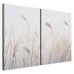 Impression sur toile modulaire Des herbes délicates dans un flou artistique