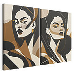 Impression sur toile modulaire Collage représentant le visage d'une femme