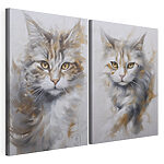 Impression sur toile modulaire Peinture représentant un chat