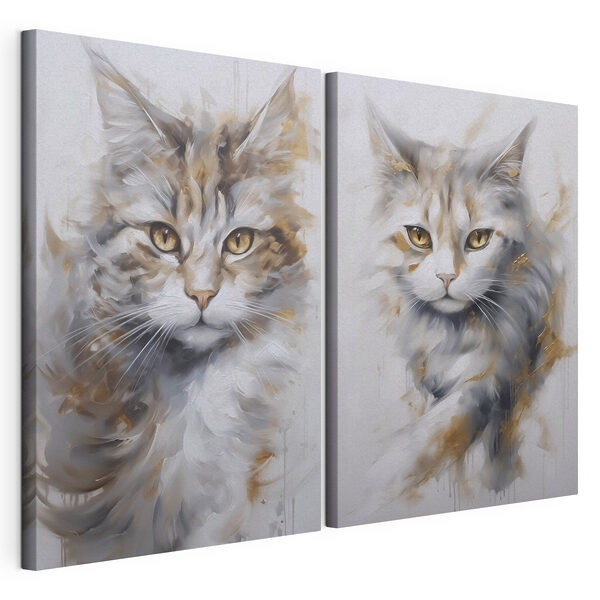 Peinture représentant un chat Impression sur toile modulaire Peinture représentant un chat
