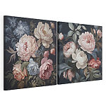 Impression sur toile modulaire Des fleurs délicates sur un fond sombre