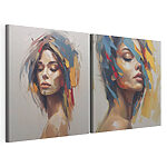 Impression sur toile modulaire Femme avec de la peinture sur le visage