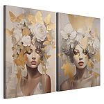 Impression sur toile modulaire Une beauté florale agrémentée de papillons délicats