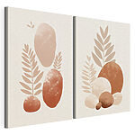 Impression sur toile modulaire Les formes naturelles et les teintes terreuses se marient harmonieusement