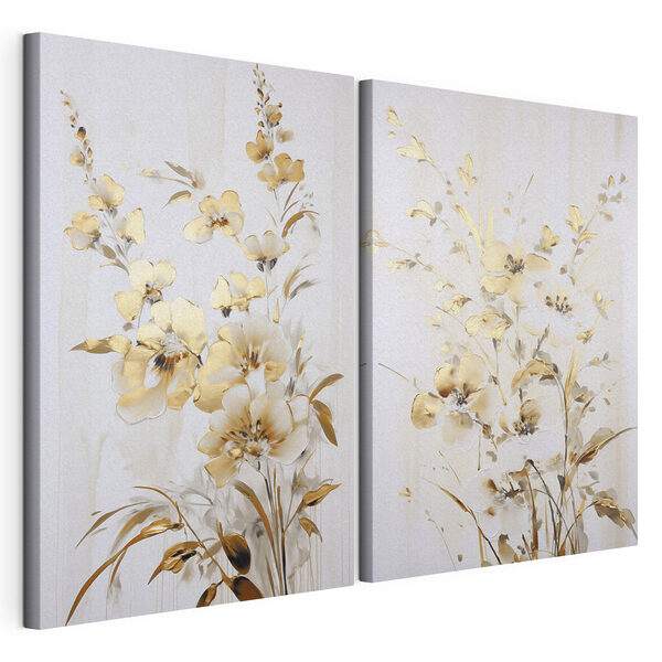 Composition florale élégante aux tons doux Impression sur toile modulaire Composition florale élégante aux tons doux