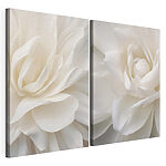 Impression sur toile modulaire Des fleurs délicates aux nuances de blanc tendre