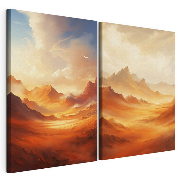 Capture d'écran d'un tableau représentant un paysage désertique Impression sur toile modulaire Capture d'écran d'un tableau représentant un paysage désertique