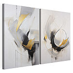 Impression sur toile modulaire Des traits dynamiques dans une palette monochrome