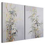 Impression sur toile modulaire Peinture représentant des fleurs et des feuilles