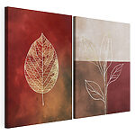Impression sur toile modulaire Motifs abstraits de feuilles inspirés de la nature