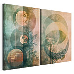 Impression sur toile modulaire Quelques images d'arbres et de cercles