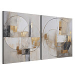 Impression sur toile modulaire Lignes abstraites dans des tons terreux